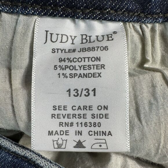 Judy Blue BOYFRIEND FIT Size 13/31 Distressed Mid Rise Jeans Denim Pants 31x30 - Picture 12 of 13